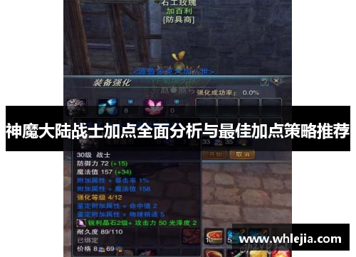 神魔大陆战士加点全面分析与最佳加点策略推荐